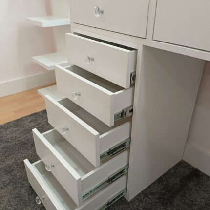 vanity desk with mirror
