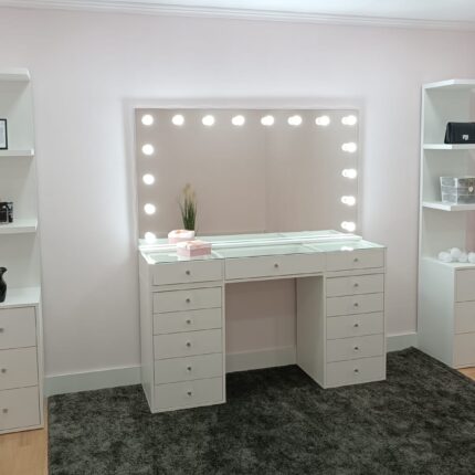 vanity desk with mirror