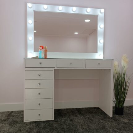 vanity table with mirror