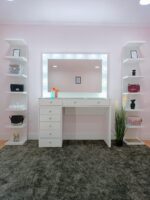 vanity table with mirror