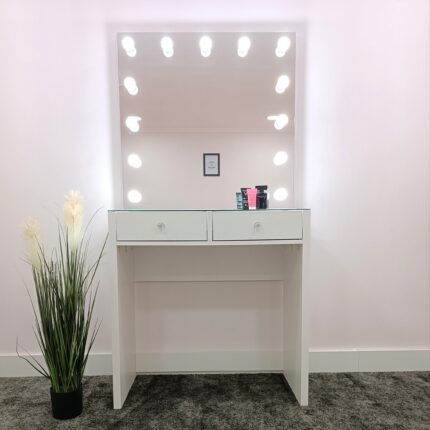 white makeup vanity