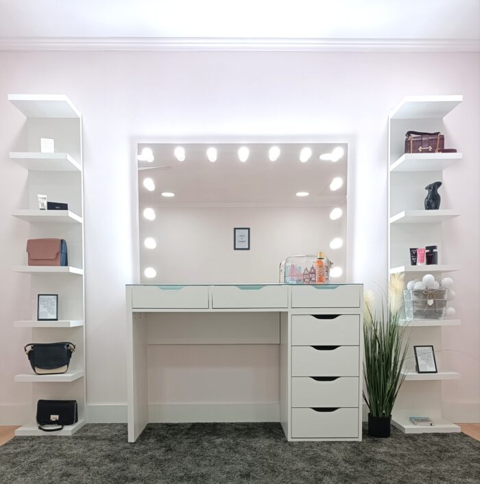 makeup desk with mirror