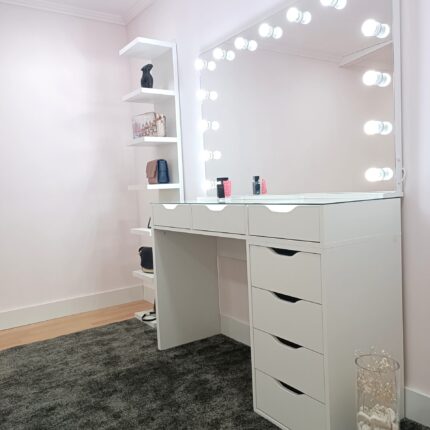 makeup desk with mirror